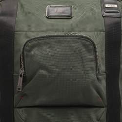 Pre Owned Tumi Army Green Nylon Alpha Bravo McConnell Zip Expandable Carry-On Wheel Suitcase