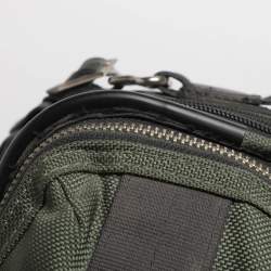 Pre Owned Tumi Army Green Nylon Alpha Bravo McConnell Zip Expandable Carry-On Wheel Suitcase