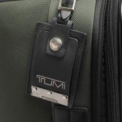 Pre Owned Tumi Army Green Nylon Alpha Bravo McConnell Zip Expandable Carry-On Wheel Suitcase