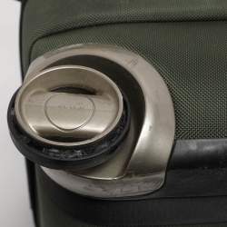 Pre Owned Tumi Army Green Nylon Alpha Bravo McConnell Zip Expandable Carry-On Wheel Suitcase