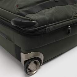 Pre Owned Tumi Army Green Nylon Alpha Bravo McConnell Zip Expandable Carry-On Wheel Suitcase