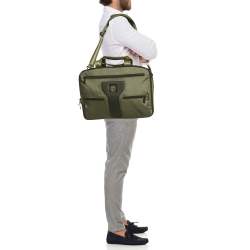 Pre Owned TUMI T-Tech Army Green Nylon Multi Pockets Laptop Bag