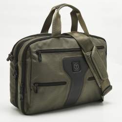 Pre Owned TUMI T-Tech Army Green Nylon Multi Pockets Laptop Bag