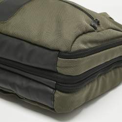Pre Owned TUMI T-Tech Army Green Nylon Multi Pockets Laptop Bag
