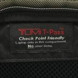 Pre Owned TUMI T-Tech Army Green Nylon Multi Pockets Laptop Bag