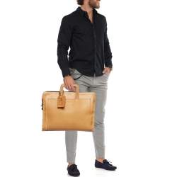 Pre Owned TUMI Tan Leather Limited Edition 100/1975 Slim Portfolio Briefcase