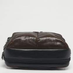 Pre Owned TUMI Black Leather Alpha Bravo Albany Expandable Commuter Briefcase Bag