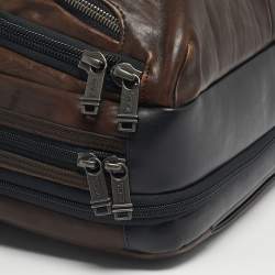 Pre Owned TUMI Black Leather Alpha Bravo Albany Expandable Commuter Briefcase Bag