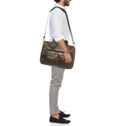 Pre Owned TUMI Black Leather Alpha Bravo Albany Expandable Commuter Briefcase Bag