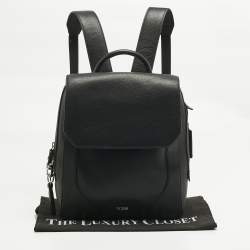 مملوكة مسبقًا TUMI Black Leather Stanton Tori Flap Backpack