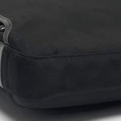 Pre Owned TUMI Black Leather and Nylon Hamilton Slim Briefcase Bag