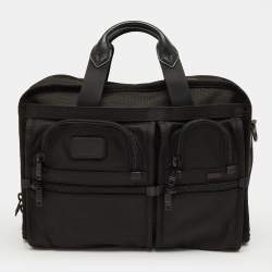 Pre Owned TUMI Black Nylon Alpha 2 T Pass Expandable Briefcase Bag