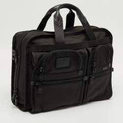 Pre Owned TUMI Black Nylon Alpha 2 T Pass Expandable Briefcase Bag