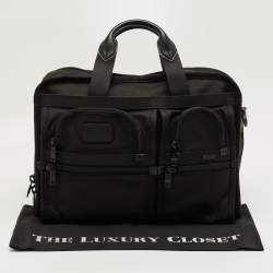 Pre Owned TUMI Black Nylon Alpha 2 T Pass Expandable Briefcase Bag