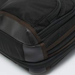 Pre Owned TUMI Black/Brown Nylon Alpha Bravo Andersen Slim Commuter Briefcase