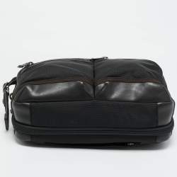 Pre Owned TUMI Black/Brown Nylon Alpha Bravo Andersen Slim Commuter Briefcase