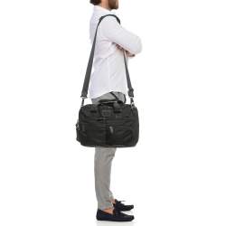 Pre Owned TUMI Black/Brown Nylon Alpha Bravo Andersen Slim Commuter Briefcase
