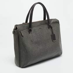 مملوكة مسبقًا حقيبة مستندات تومي ساينكلير نيا قماش مطلي رمادي للركاب