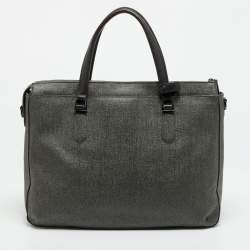 مملوكة مسبقًا حقيبة مستندات تومي ساينكلير نيا قماش مطلي رمادي للركاب