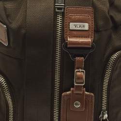 Pre Owned حقيبة ظهر تومي الفا برافو مونتيري حمالة جلد بني ونايلون