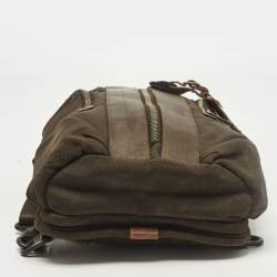 Pre Owned حقيبة ظهر تومي الفا برافو مونتيري حمالة جلد بني ونايلون