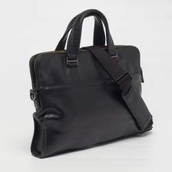مملوكة مسبقًا Tumi Harrison Seneca Slim Black Leather Briefcase