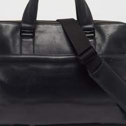 مملوكة مسبقًا Tumi Harrison Seneca Slim Black Leather Briefcase