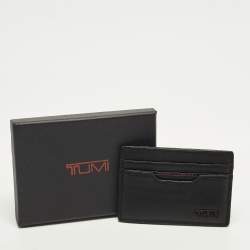 مملوكة مسبقًا TUMI Black Logo Leather Card Holder