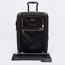Pre Owned Tumi Alpha 3 International Dual Access 4-Wheeled Black Nylon Carry-On Luggage