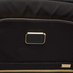 Pre Owned Tumi Alpha 3 International Dual Access 4-Wheeled Black Nylon Carry-On Luggage