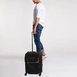 Pre Owned Tumi Alpha 3 International Dual Access 4-Wheeled Black Nylon Carry-On Luggage