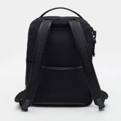 Pre Owned TUMI Harrison Bradner Black/Green Camouflage Nylon and Leather Backpack