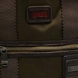 Pre Owned TUMI Greely Green/Brown Leather and Nylon Sling Backpack