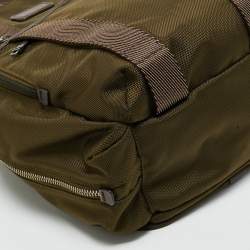 Pre Owned TUMI Greely Green/Brown Leather and Nylon Sling Backpack