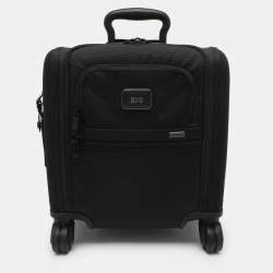 Pre Owned Tumi Alpha 3 Small Compact Black Nylon 4-Wheeled Briefcase