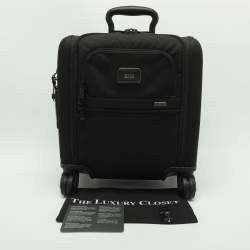 Pre Owned Tumi Alpha 3 Small Compact Black Nylon 4-Wheeled Briefcase