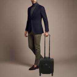 Pre Owned Tumi Alpha 3 Small Compact Black Nylon 4-Wheeled Briefcase