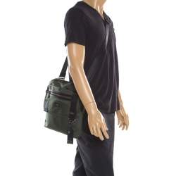 Tumi Olive Green Canvas Annapolis Flap Messenger Bag