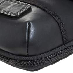 Tumi Black Coated Canvas and Leather Annapolis Zip Flap Messenger Bag