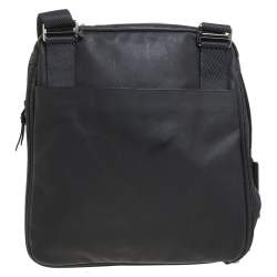 Tumi Black Coated Canvas and Leather Annapolis Zip Flap Messenger Bag