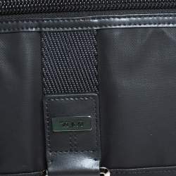 Tumi Black Coated Canvas and Leather Annapolis Zip Flap Messenger Bag