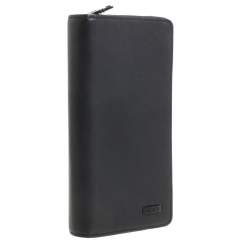 Pre Owned TUMI Black Leather Zip Around Travel Wallet