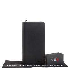 Pre Owned TUMI Black Leather Zip Around Travel Wallet