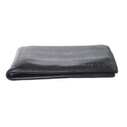 Tumi Black Leather Money Clip Bifold Wallet 