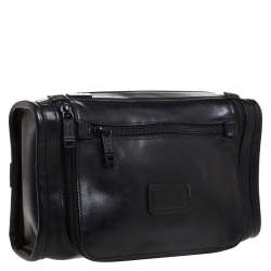 TUMI Black Leather Alpha 2 Toiletry Pouch