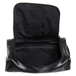 TUMI Black Leather Alpha 2 Toiletry Pouch