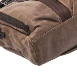 Pre Owned Tumi Brown Leather Alpha Bravo McNair Slim Briefcase Bag