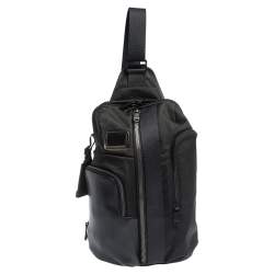Pre Owned TUMI Black Nylon and Leather Alpha Bravo Saratoga Sling Bag