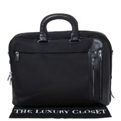 Pre Owned Tumi Black Nylon and Leather T-Pass Kennedy Deluxe Brief Laptop Bag