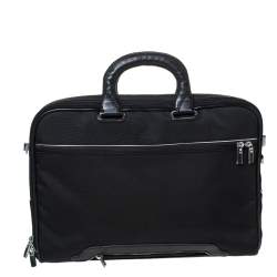 Pre Owned Tumi Black Nylon and Leather T-Pass Kennedy Deluxe Brief Laptop Bag